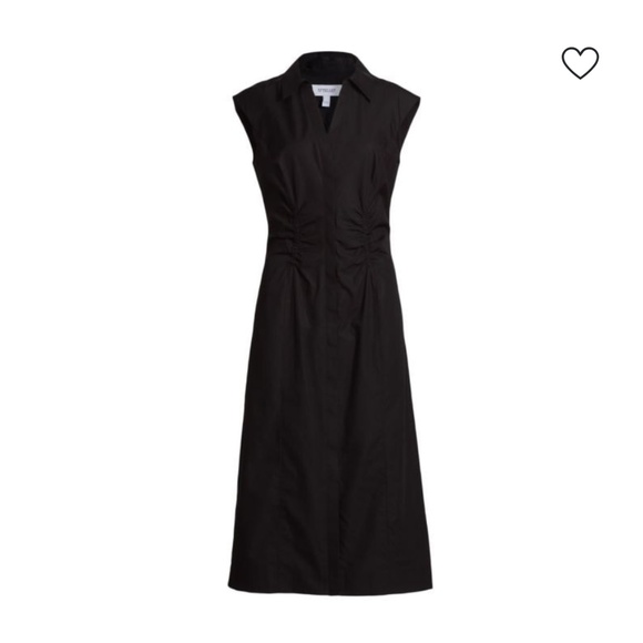 NWOT DEREK LAM 10 CROSBY Poplin Ruched Midi-Shirtdress - Picture 1 of 6